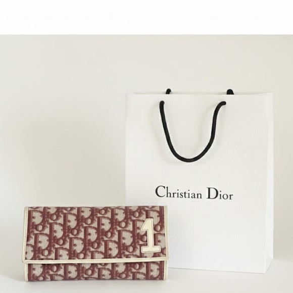 Dior Handbags - Rare VINTAGE Dior Trotter No. 1 Long Flap Wallet Red Oblique Canvas Y2K